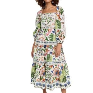 Farm Rio. Summer Garden Midi Dress.